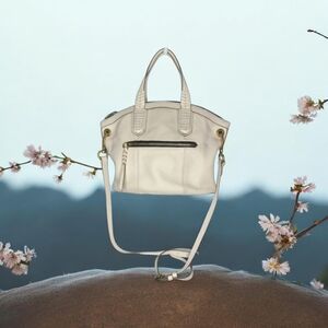 Oryany EUC!  Cassie Cream Color Pebbled Leather Mini Convertible Satchel